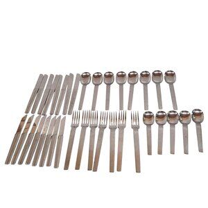 Arthur Salm AS Austria 36 Piece Flatware Stainless Set Satin Mid Century Modern